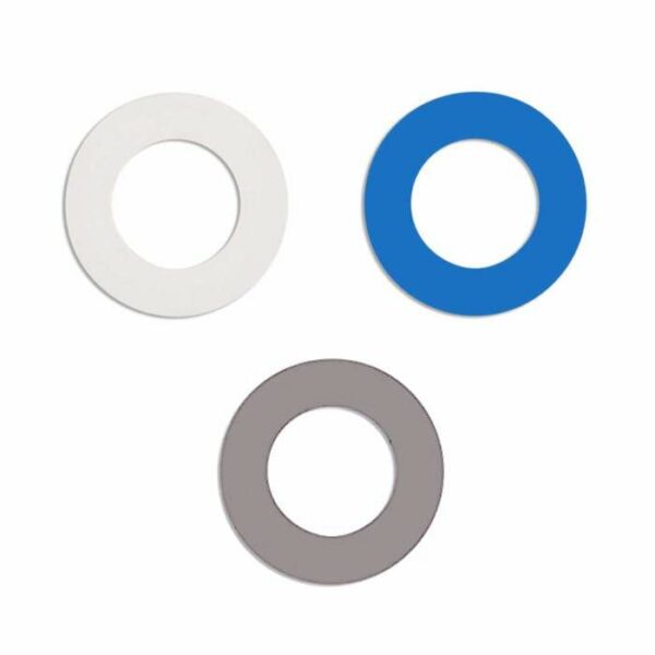 Aros de goma natural caucho. Set de 3. Colores azul, blanco y gris