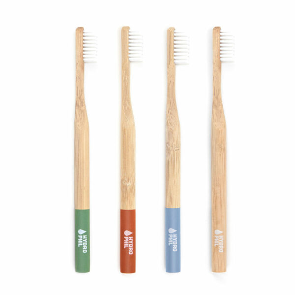 Raspall de dents de bambú reutilitzable sostenible HYDROPHIL duresa mitjana diversos colors