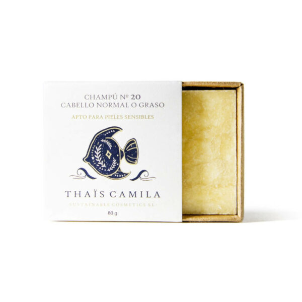 Xampú sòlid Thaïs Camila número 20 per a cabells normals o grassos. Amb base de Sodium Cocoyl Glutamate (SCG)