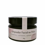 Limpiador facial en polvo ASÍMEJOR con Ghassoul o Rhassoul, rosa damascena y aceite de argán. 40 g. Vegano y hecho a mano en Ciudad Real.